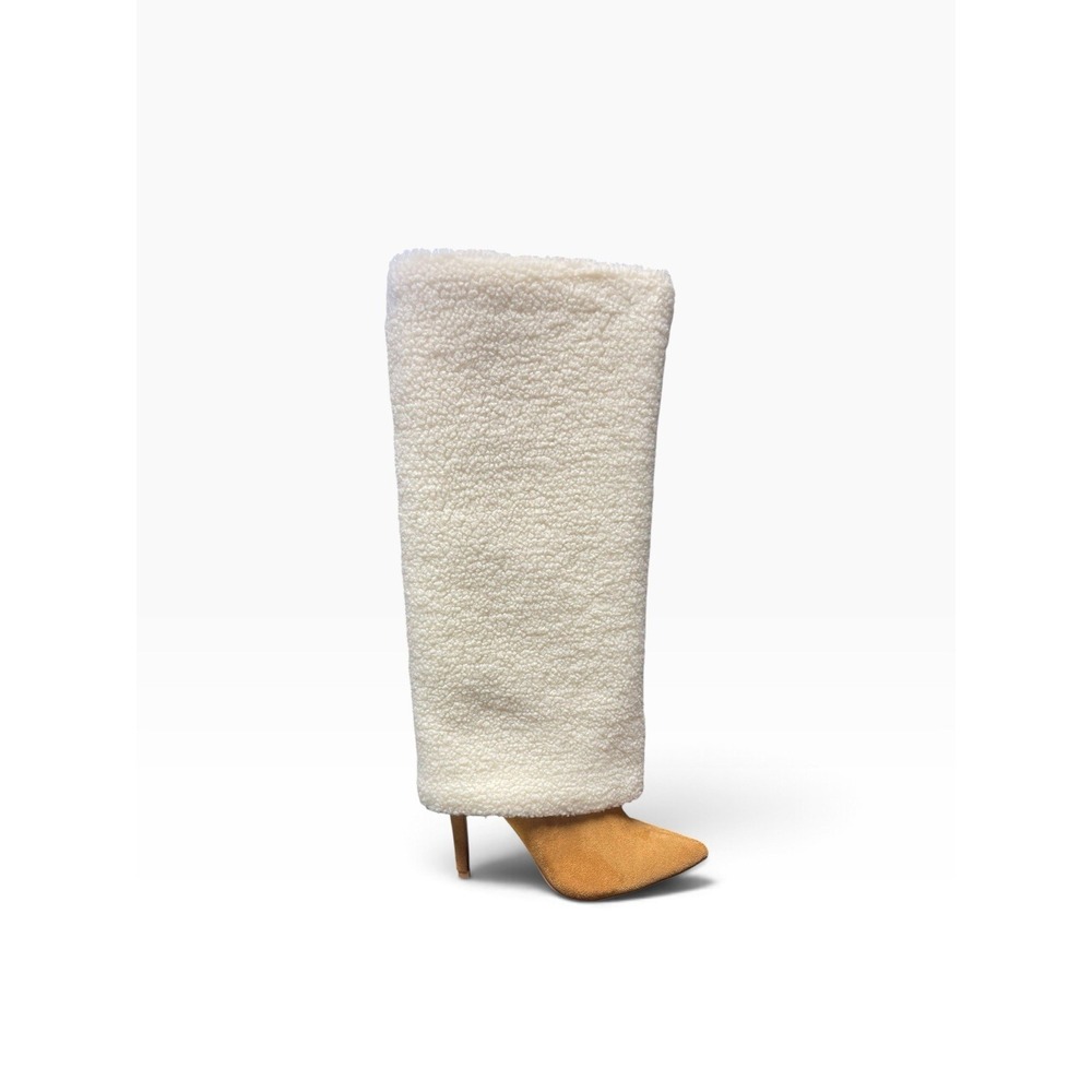 Lulus Brown and Cream Knee High Boots Size 8 Brand New